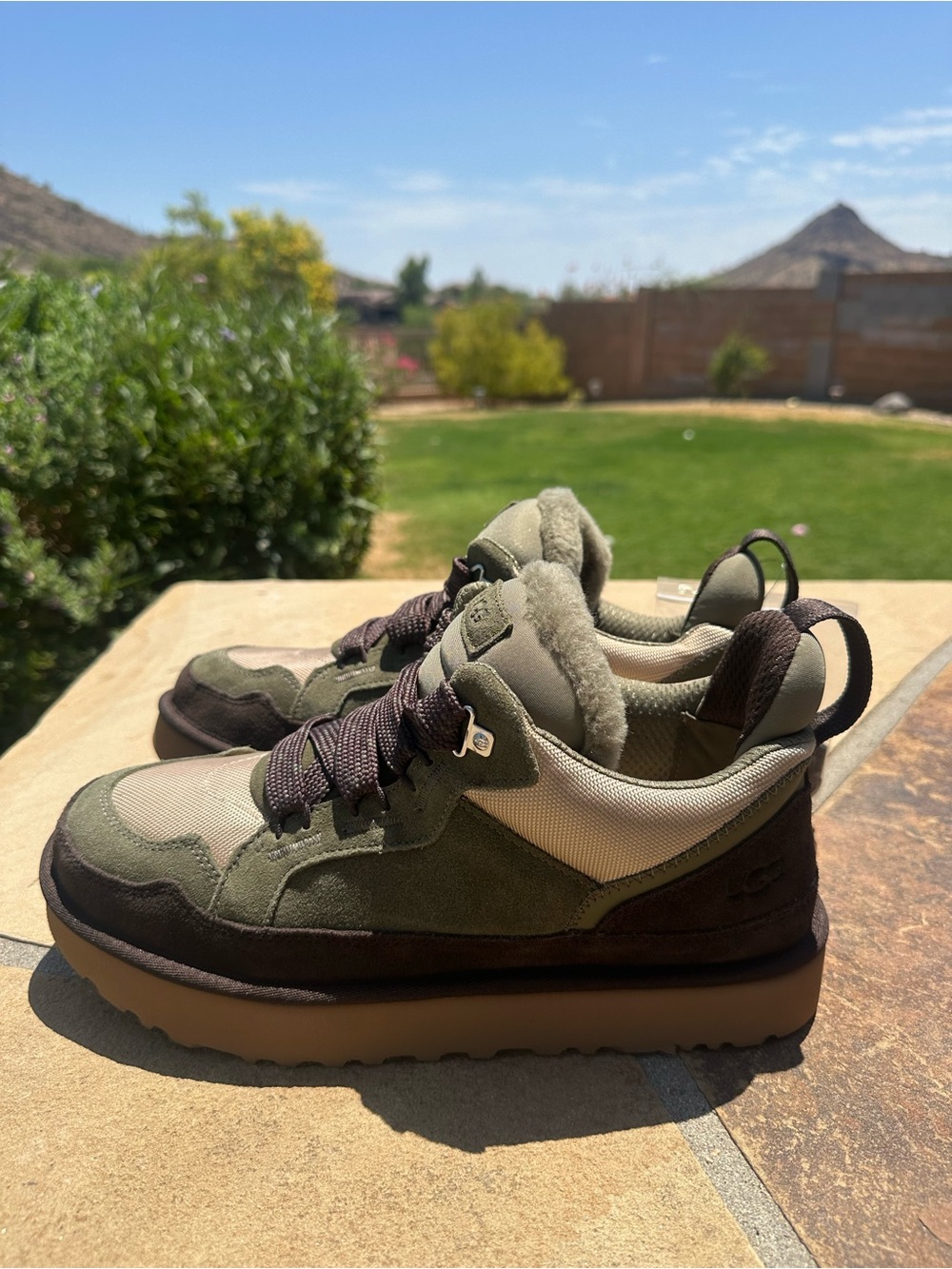 UGG Lowmel Men's Olive Green Casual Sneakers - Premium Comfort Size 11